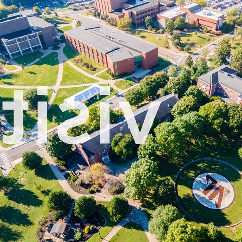 Aerial shot of campus