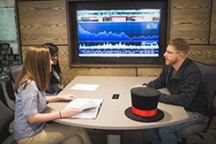 Students work in Trading Room