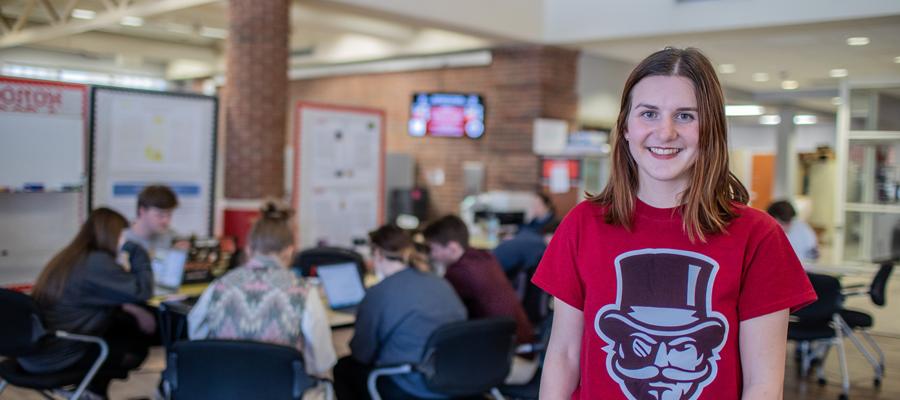 Rebekah White poses in Honors Commons